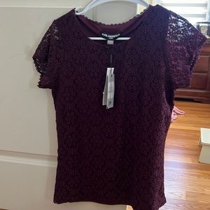Karl Lagerfeld size L top new with tags plum color